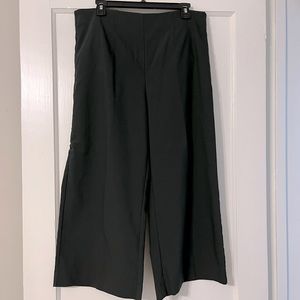 Loft Wide Leg Crop Dress Pants - Forest Green